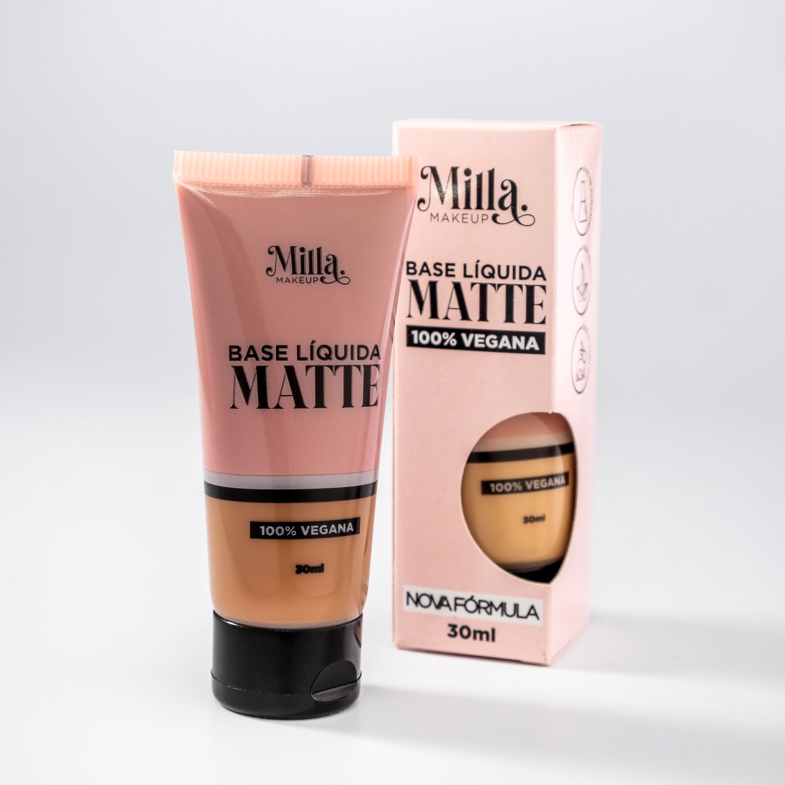 Base Líquida Matte Vegana Cor Helena Milla Makeup